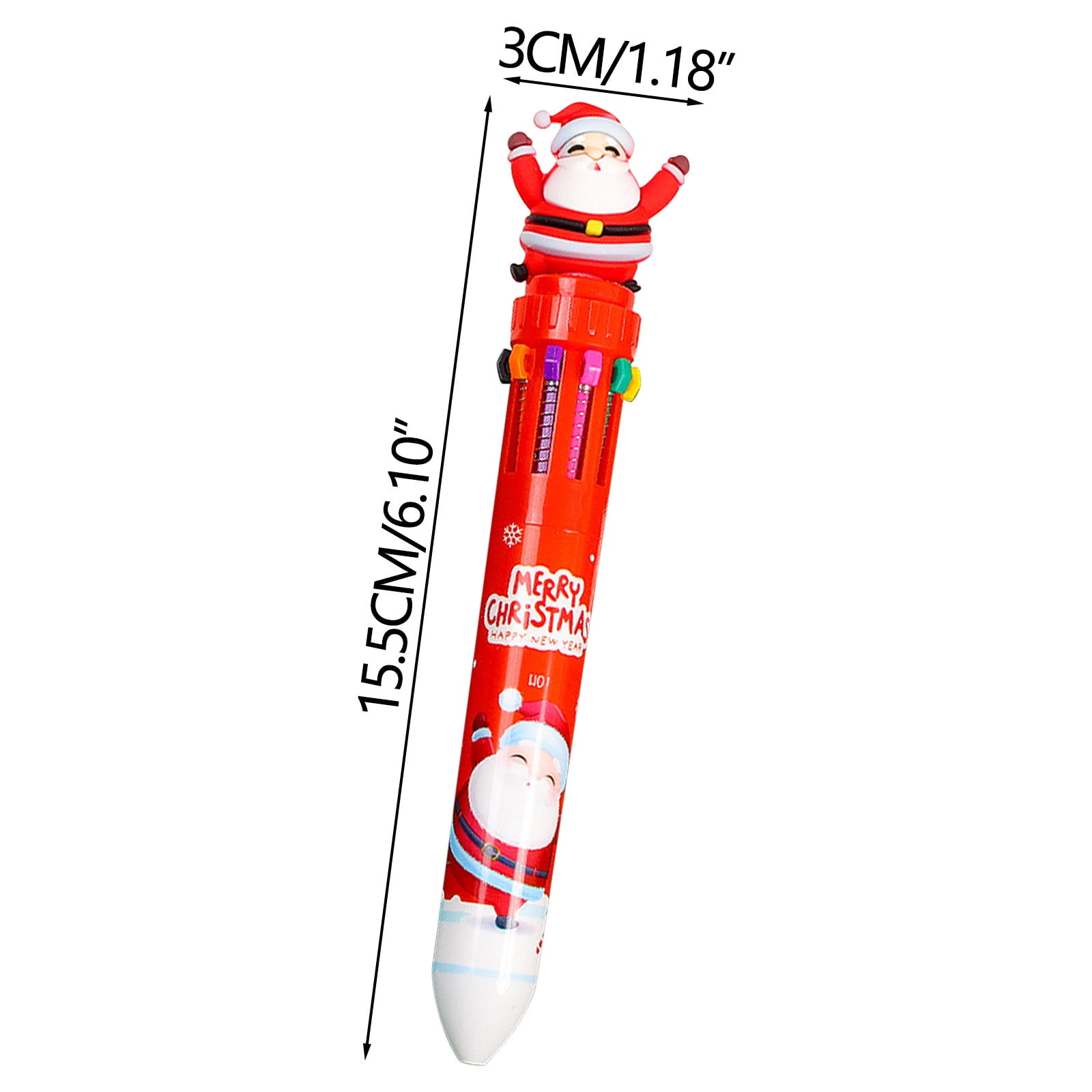 Matoen Multicolor Ballpoint Pen 0.5mm, 10-in-1 Colored Retractable Christmas Ballpoint Pens for Office Back to Supplies Students Youngsterren Gift