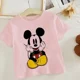 thumbnail image 3 of Serie Disney Mickey Minnie Anime Ropa Camiseta de algodón Niño Niño Niña Casual Verano Blanco Rosa Niños Camiseta Bebé Camisetas Kawaii, 3 of 5