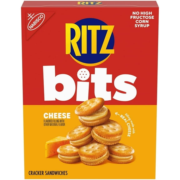 RITZ Bits Cheese Sandwich Crackers, Snacks for Kids and Adults, Lunch Snacks, 8.8 oz
