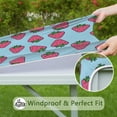 thumbnail image 6 of Red Strawberry Plants Blue Pattern Square Fitted Tablecloth with Elastic Edge,Square Table Cover,Washable Elastic Table Cover for Home Kitchen Party Decor 34"x34", 6 of 6