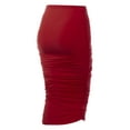 thumbnail image 3 of Doublju Women's Slim-Fit Ruched Long Pencil Skirt (Plus Size Available), 3 of 3