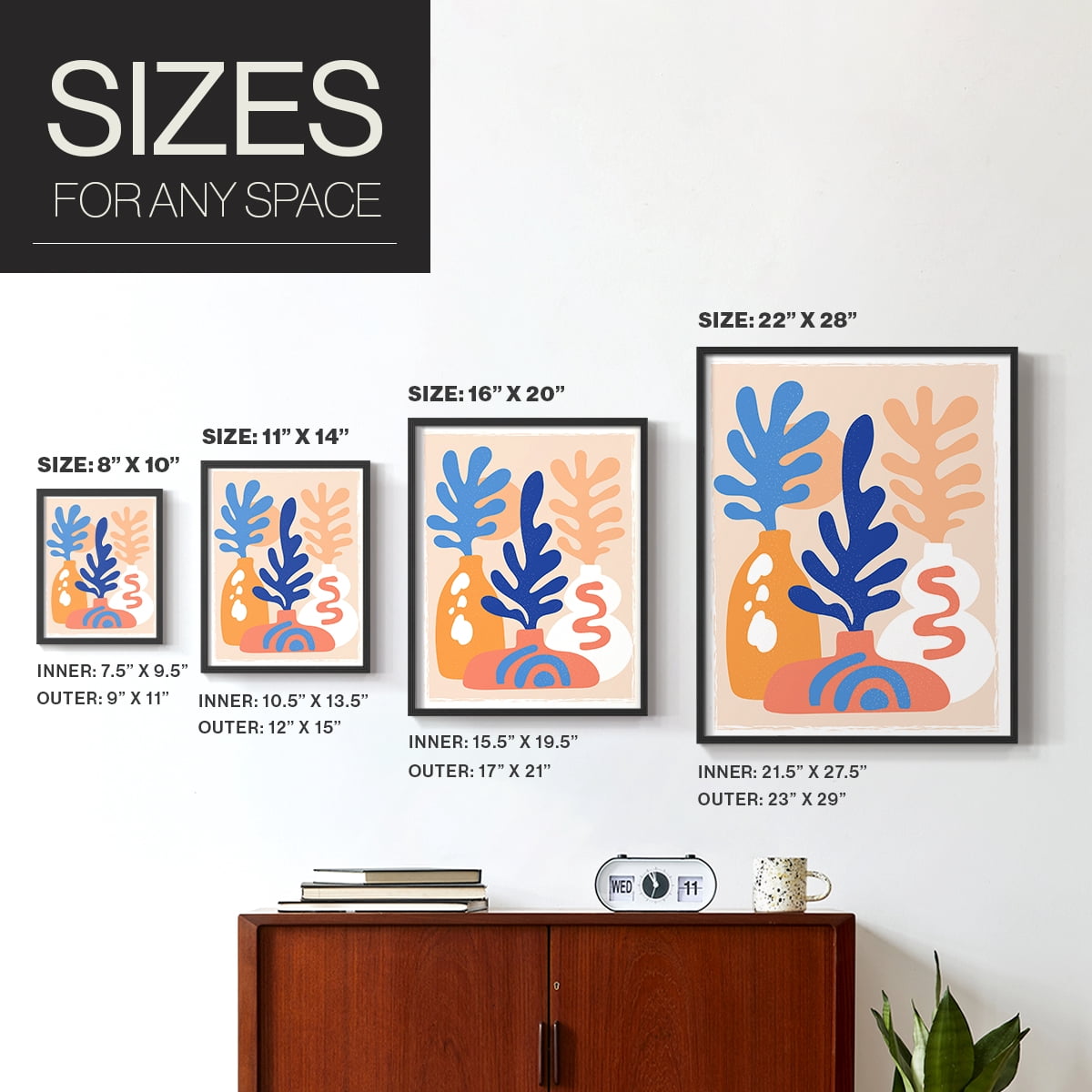 Matisse CCCLXI in Black Solid Wood 16 x 20 Framed Print