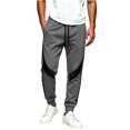 thumbnail image 2 of MXALUOB Track Pants for Men Color Block Elastic Waist Drawstring Athletic Joggers Fashion Full Length Workout Pant Gym Running Trousers, 2 of 6