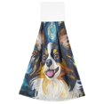 thumbnail image 7 of Haosy 2 Pack Kitchen Wash Cloths with Hanging Loops Absorbent Absorbent Quick Drying Hand Towels, Dog and Starry Sky, 7 of 7