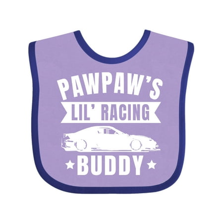 

Inktastic Pawpaw s Lil Racing Buddy with Car Silhouette Gift Baby Boy or Baby Girl Bib