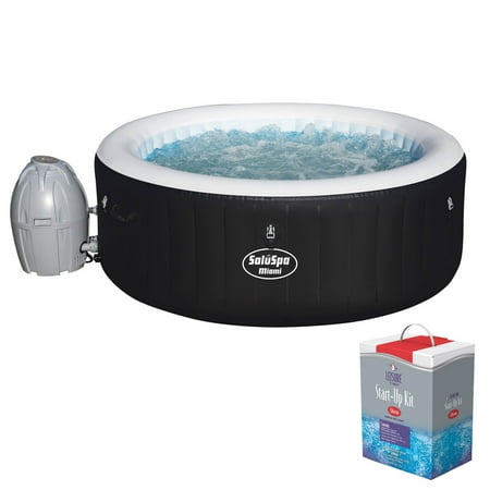 Bestway SaluSpa Inflatable Hot Tub Spa Jacuzzi with Full Chlorine Sanitizer (Best Way To Fill Screw Holes In Wood)