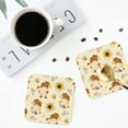 thumbnail image 4 of Naloa Watercolor Bee Honey Honeycomb Bee Coasters for Set of 4 - PU Leather Coasters, Coasters for Table Cup Tea Coffee Beer, Decorative for Kitchen Homedecor (Round), 4 of 6
