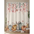 thumbnail image 4 of Fsddascl Pumpkins Spring Floral Shower Curtain Set - Small 36" x 72" Washable Bathtub Curtain with 12 Hooks, Watercolor Flowers Rustic Botanical Waterproof Fabric Stall Shower Curtains for Bathroom, 4 of 6