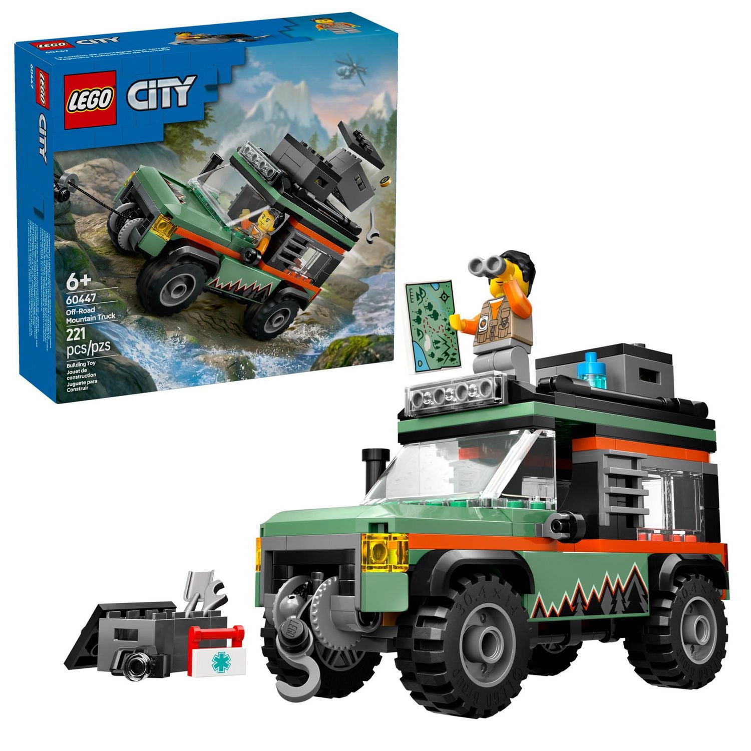 LEGO City Great Vehicles Le camion de montagne 4x4 tout-terrain 60447 Ensemble de construction (221 pièces)