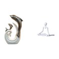 thumbnail image 1 of escultura blanca plateada,Estatua de delfín de cerámica,escultura blanca plateada,Figura de escritorio,Escultura abstracta de pensador para la oficina o el hogar,Figura decorativa de, 1 of 8