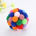 thumbnail image 3 of Pet Cat Toy Colorful Handmade Bells Bouncy Ball Built-In Catnip Interactive Toy, 3 of 9