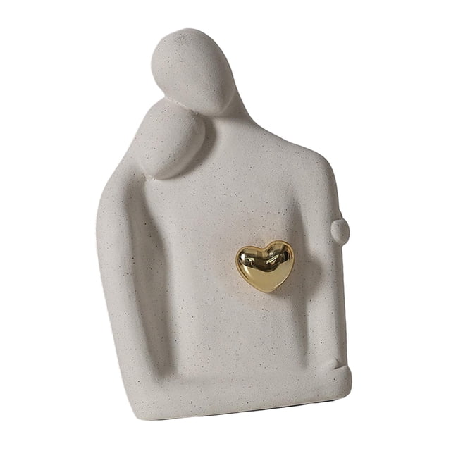Estatua de pareja coleccionable, arte romántico, artesanía, figura decorativa para estantería. Blanco