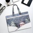 thumbnail image 6 of Salouo Watercolor Winter Landscape For Christmas for Canvas Tote File Bag, Tote Bag With Zipper Business Briefcase Document Bag with Handle A4 File Organizer Laptop Bag for Travel & Work, 6 of 8