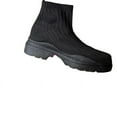 thumbnail image 2 of Platform Boots Knitted Sock Women Shoes Woman Slip On Women's Boots 2023 New Ankle Boots Flat Punk Winter Shoes, 2 of 5