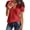 Red, variant on Baqcunre Women's Elarge Size 2023 New V-Neck Medium Long Loose Short Sleeve Tees Womens Clothes T Shirts for Women Womens Tops Plus Size Tops for Women,Khaki,L