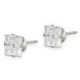 thumbnail image 2 of Primal Silver Sterling Silver 7mm Square Snap Set Cubic Zirconia Stud Earrings, 2 of 5