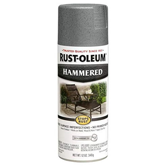 Rust-Oleum 7214830 Stops Rust Hammered Spray Paint, 12 Oz, Gray, 12 Ounce (Pack of )