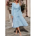 thumbnail image 3 of Vestido PRETTYGARDEN Floral Boho Cruzado con Cuello en V y Mangas Largas M, 3 of 4