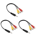 thumbnail image 1 of 3 Pcs 3.5mm Male Plug to 3 Female Audio Video AV Cable 22cm,3 x Audio Video Cable, 1 of 8