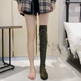thumbnail image 2 of WAVSUF Knee High Boots for Women's Round Toe Lace Up Anti Slip Winter Trendy Flat Boots Green Size 6.5, 2 of 9