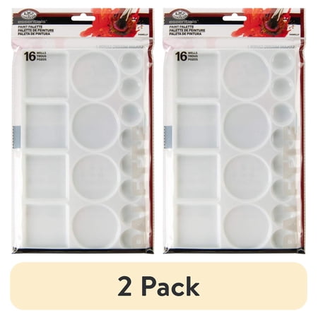 (2 pack) Royal & Langnickel Essentials 13" x 7" Plastic 16-Well Art Palette