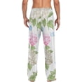 thumbnail image 6 of Men's Pajama Pants with Pockets Sleepwear Lounge Pants Stretch Casual Summer Hydrangea Flowers, 6 of 6