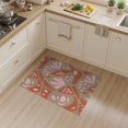 thumbnail image 2 of ODIKA 3'x5' Terracotta Pink Abstract Botanical Design Washable Accent Rug Mid Century Modern Scandinavian Style Geometric Floral Motifs With Pet Friendly, Non-Shedding Mat for Bedside, Nursery Room, 2 of 7