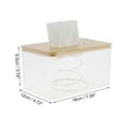 thumbnail image 2 of Unique Bargains 1 Pc Waterproof Suqare Tissue Box for Living Room Table Desk PET Bamboo Clear Medium, 2 of 3