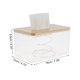 thumbnail image 2 of Ofertas Únicas 1 Pc Caja de Pañuelos Cuadrada Impermeable para Mesa de Sala de Estar PET Bambú Claro Mediano, 2 of 3