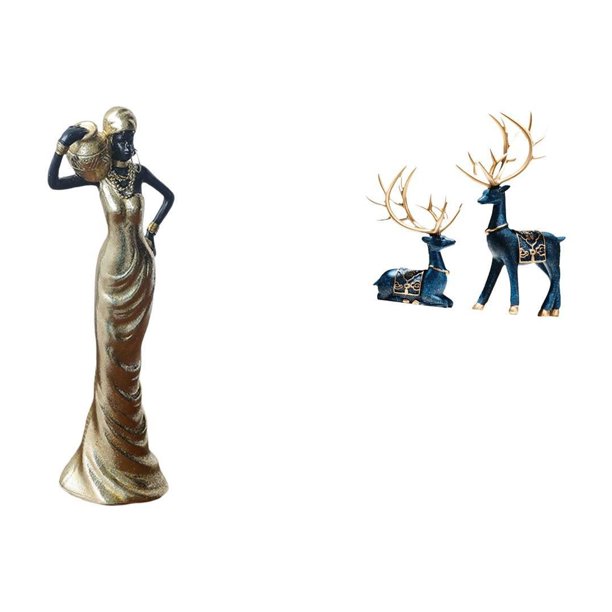 Figura de escritorio,Figuritas africanas,artesanías,artículos de escritorio coleccionables,Estatua de alce y ciervo,Figuras de alce y ciervo,decoración del hogar,estatuas de resina,Estatua