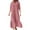 Pink, variant on MIUOWANP Sweatshirt Dress Plus Size Fashionable Women's Long Sleeved V-neck Solid Color Loose Fitting Dress