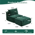 thumbnail image 6 of CQSXDA Memory Foam Compressed Sofa In Corduroy Fabric With Movable Ottoman For Living Room And Pet-Friendly Design，Green, 6 of 8