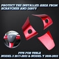 thumbnail image 5 of Xotic Tech Set Sporty Red Interior Center Console Wrap Paddle Shifter Steering Wheel Accessories Cover Trim Combo Kit, Compatible with Tesla Model 3 Y 2017-2020, 5 of 9
