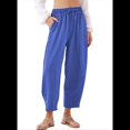 thumbnail image 2 of Pantalones Rectos Holgados e Informales de Algodón y , Color Azul , Talla S, 2 of 5