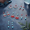 thumbnail image 6 of DIY 10 Pairs Turquoise Earring Making Kits Synthetical Turquoise Howlite Beads & Chandelier Component Links Charms & Bead Caps for Handmade Earrings Beginner, 6 of 9