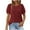 Wine, variant on Sakmal Short Sleeve Womens Tops&nbsp; Under $10 Black Pleated Puff Sleeve Solid Crew Neck T-Shirts T Shirts for Women