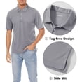 thumbnail image 4 of TACVASEN Men's Polo Quick Dry Performance Short Sleeve Golf Shirt Athletic Tennis Casual Tops Light Gray s, 4 of 5