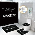 thumbnail image 2 of FRAMICS 16-Piece Funny Get Naked Shower Curtain Sets with Rugs, Waterproof Polyester Bathroom Sets, Black, 2 of 8