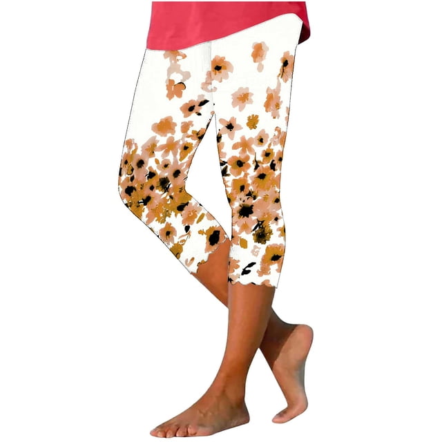 Pantalons Capri pour Femmes, Capris pour Femmes, Capris de Yoga Imprimés Élastiques Décontractés pour Femmes, Pantalons Capri pour Femmes, Capris de Yoga pour Femmes