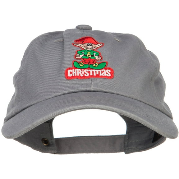 Christmas Elf Patched Unstructured Cap - Grey OSFM