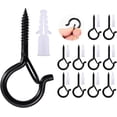 thumbnail image 1 of 12 ganchos de tornillo, tornillos de techo, resistentes con hebilla de seguridad con tornillos para colgar cestas de plantas, cajas de pájaros, luces de linterna,, 1 of 5