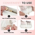 thumbnail image 4 of Unique Bargains Makeup Brush Bag Waterproof Stand-Up Makeup Brush Organizer Travel-Friendly Design White, 4 of 7