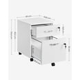 thumbnail image 4 of VASAGLE Lockable 2 Drawer 5 Roll File Cabinet with Adjustable Hanging Filing Filing Cabinet Textured Finish for A4 and Letter Documents White, 4 of 5