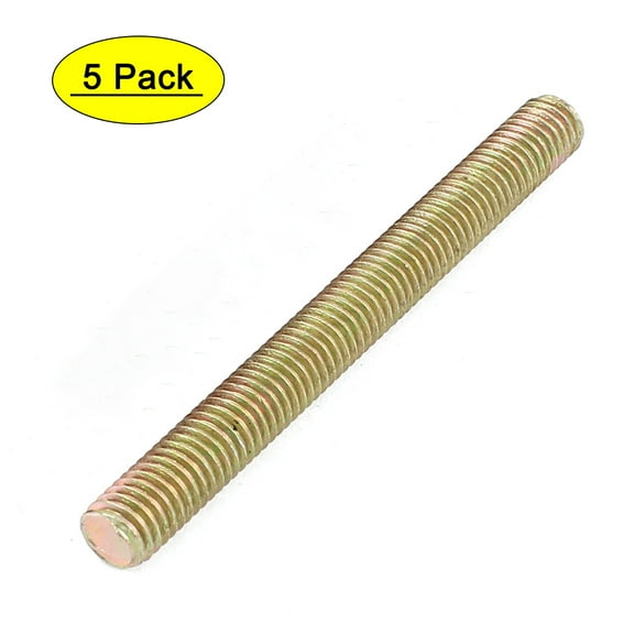 1.25mm Pitch M8 x 80mm Full Threaded Rod Bar Bronze Tone 5 Pcs