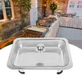 thumbnail image 6 of Chafing Dishes,Chafing Dishes Stainless Steel Chafer Rectangular,Chafers for Catering Buffet Warmer Full Size,Plate Food Pans Buffet Server Food Warmer,Buffet Dish Tray Lid Metal straight, 6 of 8