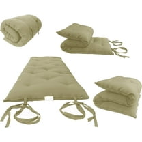 RevoGlow Commerce Traditional Japanese Floor Futon Mattress, Shiki Futon Filled with Cotton, Foam, Polyester Fiber (Tan, 3 x 30 x 80 (in))