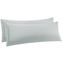 Unique Bargains Polyester Body Pillowcases 2 Pcs with Envelop Light Gray 20"x54"