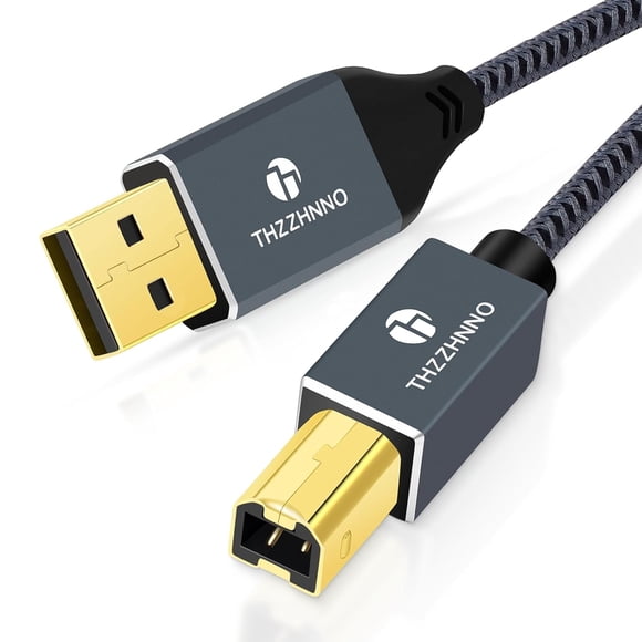 ABDFHE-USB Printer Cable 15FT(5M), USB A to USB B Cable, USB 2.0 Type A Male to B Male Scanner Cord for HP, Dell, Epson, Xerox, Lexmark, Brother, Canon, Samsung, Piano,and More