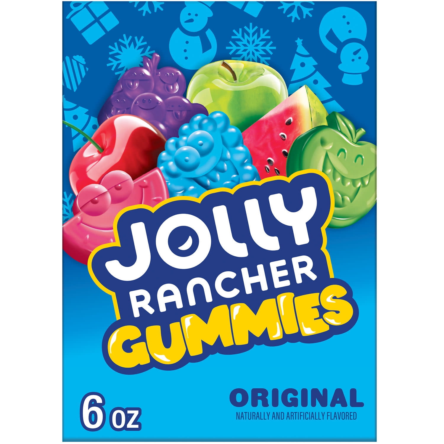 (2 pack) Jolly Rancher Gummies Original Fruit Flavored Christmas Holiday Candy Stocking Stuffers, Gift Box 6 oz