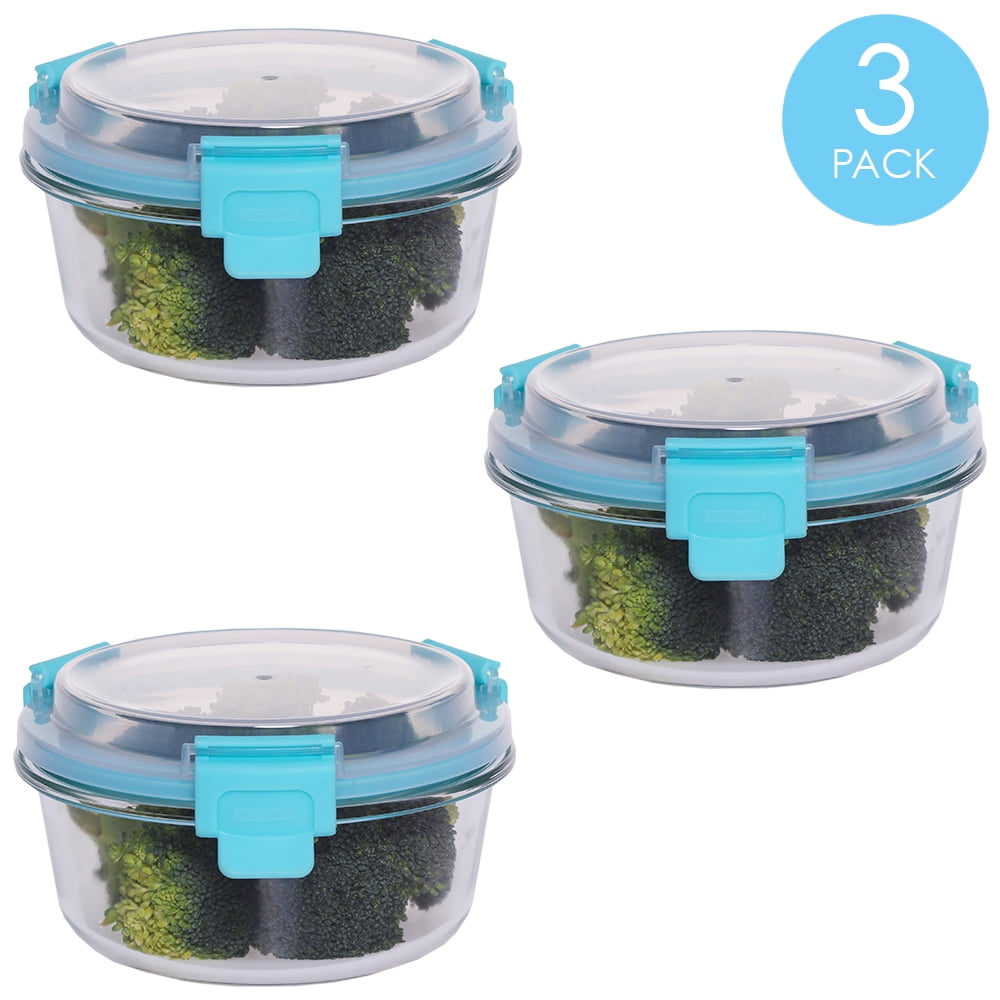 21 oz. Round Leak and Spill Proof Borosilicate Glass Food Storage